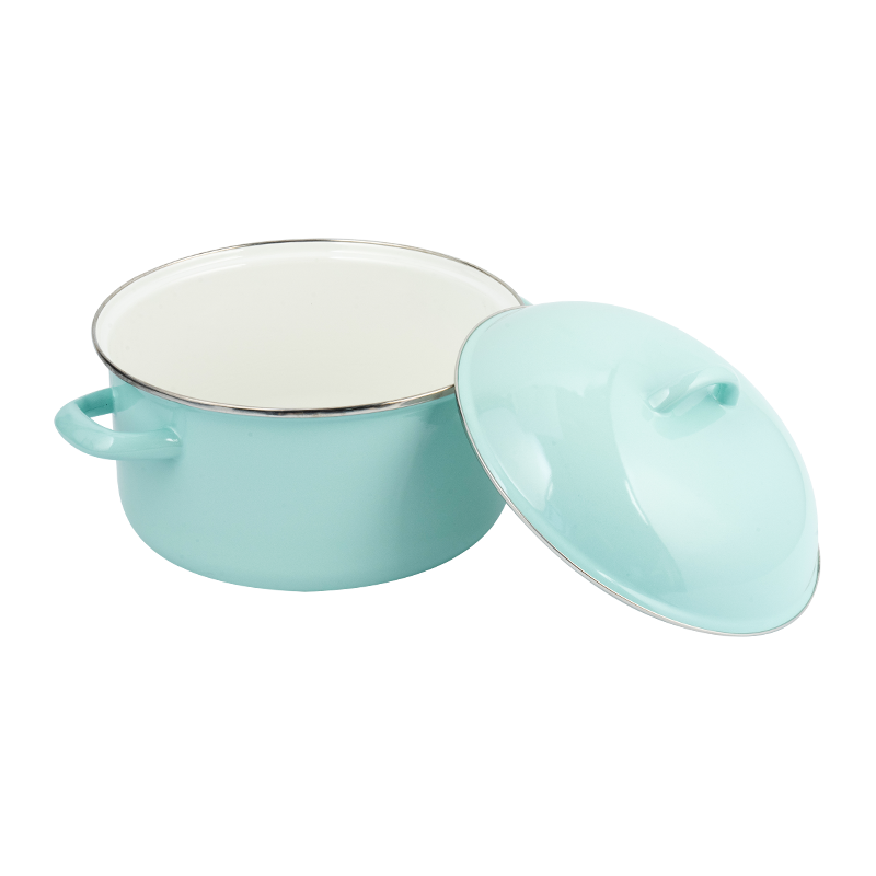 801d Smalt Double-Handle Straight Stockpot